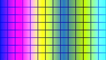 Vibrant colorful gradient grid pattern with square tiles background