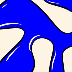 Bright blue abstract fluid shape illustration