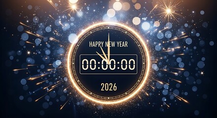 New year s eve countdown clock approaching midnight with fireworks and bokeh lights celebrating the arrival of 2024