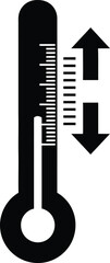 Thermometer indicating temperature fluctuation isolated on white background