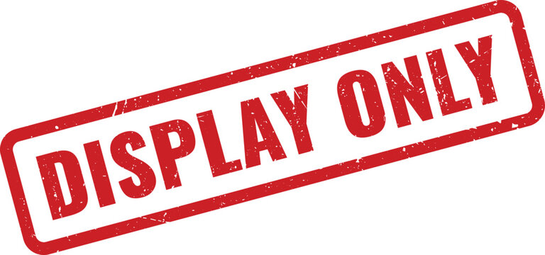 Red grunge effect rubber stamp with Display Only text message for limited use