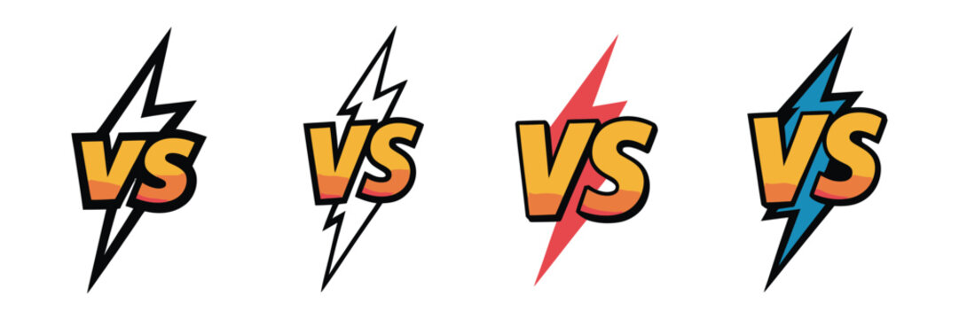 Battle versus logo with vs letters, representing game matches, competition, duel graphics