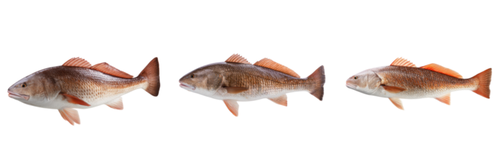 Dynamic fish species display in clear water aquatic environment transparent background