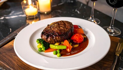 A bar b que stack of meat