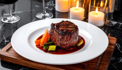 A grilled steak of meat