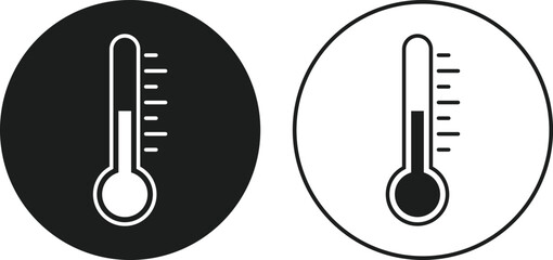 Thermometer Icon Set. Temperature Measurement Health Symbols. Climate Control and Sensor Data Interface. Temperature Gauge and Digital Degree Measurement Collection