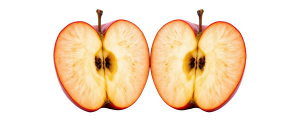 Fresh vibrant red apples sliced kitchen counter food photo bright light close-up healthy eating concept
