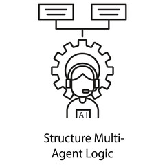 Structure Multi-Agent Logic Icon. Vector Design