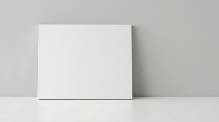 Minimalist blank canvas on a table ready for your design, perfect for mockups, artwork presentations, and adding a creative touch to your projects