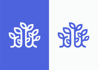 Minimalist Abstract Plant Growth Logo