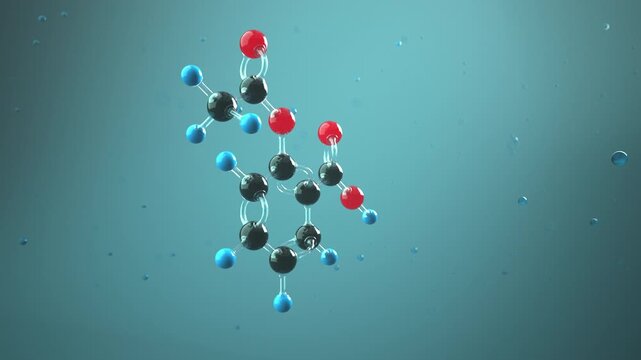 4k Video Molecule Acetylsalicylic Acid. ProRes 4444.