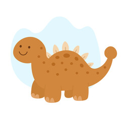 Cute ankylosaurus with rounded tail club and warm brown body, ankylosaurus illustration exuding friendly prehistoric vibe, perfect for kids books, stickers, posters, toys and educational materials.