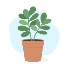 Fototapeta premium Soft vector illustration showing upright succulent in terracotta pot, succulent adding fresh botanical charm for modern decor settings