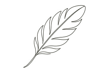 Obraz premium Simple black and white line art of a feather