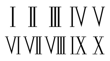 Set of roman numerals