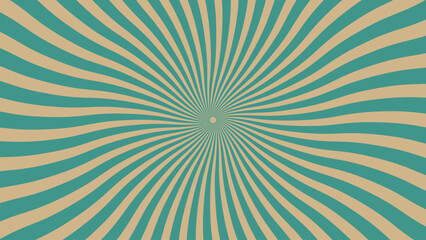 Teal and Beige Spiral Optical Illusion Vector Background