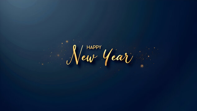 blue happy new year 2026 greeting card with modern typography and festive minimalist design