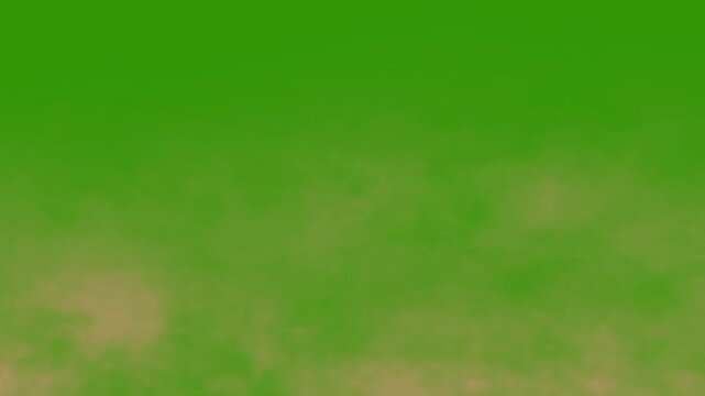 Dust soil sand particles desert storm fast moving on green screen background. Sandstorm motion graphic. Brown dirt smog smoke particles moving to the right. Seamless looping animation, 4K Video