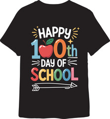 100 Days of School T-Shirt Design, 100th Day School Celebration Vector, Funny 100 Days Smarter T-Shirt, Kids 100 Day Milestone Graphic