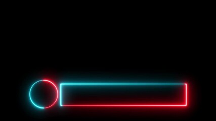 Neon Lower third animation on black background. Suitable for greetings, celebrations, Titles, TV news, information call box bars, and news channels in 4K. Easy to use.There is space for logo placement