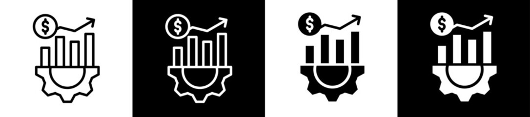 Business Development Icon Set In Black And White Filled Style Collection 