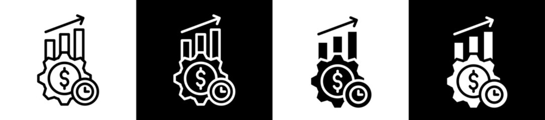 Efficiency Icon Set In Black And White Filled Style Collection 