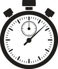 Stopwatch Icon Vector Graphic Black and White Illustration Symbol for Time Measurement Timing Speed Deadline Countdown Chronometer Sport Competition Accuracy Urgency Design Element