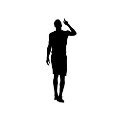 silhouette of a young man standing