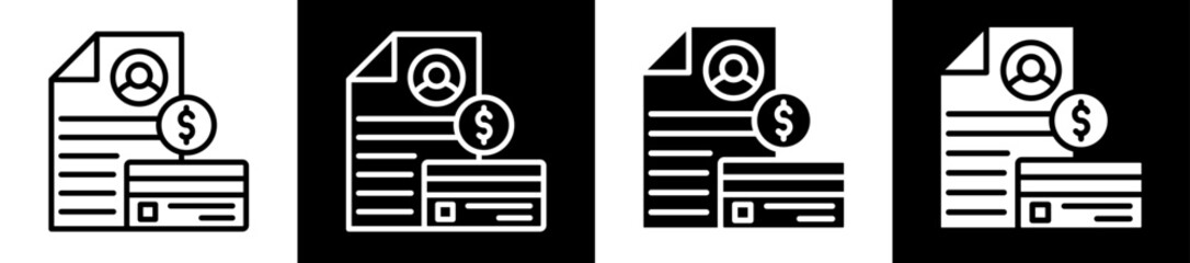 Saving Account Icon Set In Black And White Filled Style Collection  