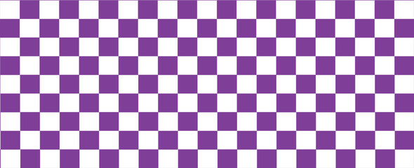 vector of panorama of purple and white chessboard background. pattern for fashion, border, cloth, flag, wrapping paper, cover skin, table cloth, scene. flag.