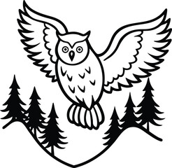 owl on white background
