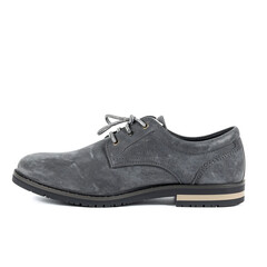 Men's Distressed Gray Suede/Nubuck Derby Shoe - Casual Business Footwear