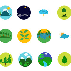 Nature icon set illustration design