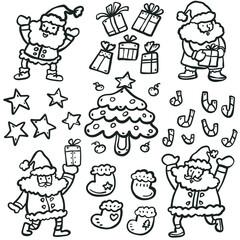 Christmas doodle set collection illustration