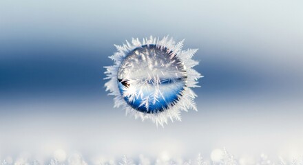 Macro Shot of Crystal Clear Frozen Liquid with Gradient Bokeh