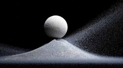 Digital 3D sphere emitting particle trails