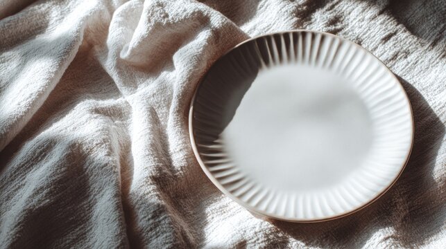 Flat table setting viewed from below plate angle