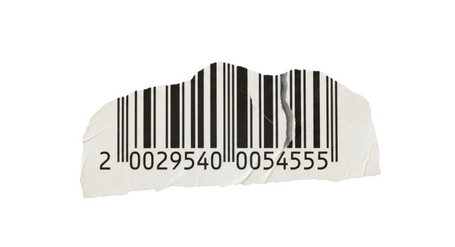 Barcode label product identification code scanning retail upc symbol price tag sticker inventory management on transparent background
