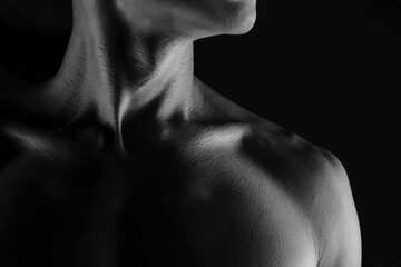 Subtle illumination accentuates tranquil robustness in neck