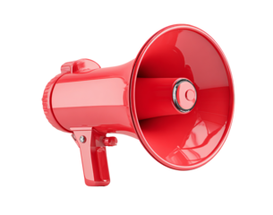 Red Megaphone Icon isolated on a transparent background 1
