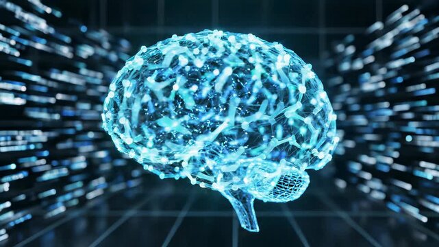 Brain model with intricate details and data visualizations showcases the concept of glowing ideas, sparking creativity and inspiration in those who seek to push boundaries and innovate.