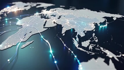 Global network connection and data connections concept. Abstract world map with digital links. - Powered by Adobe