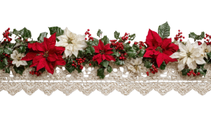 PNG Holiday floral bouquet poinsettia festive classic.