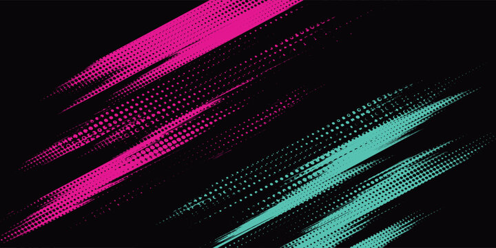 Car sticker wrap banner abstract sporty lines pink blue greenish grunge color combination brush storm thunder modern pattern racing motorsport.