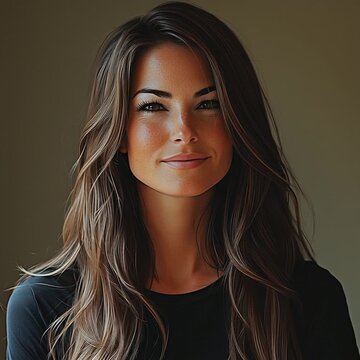 Retrato de primer plano de mujer joven morena con rasgos ex&oacute;ticos y piel radiante, concepto de belleza multicultural, autenticidad y elegancia