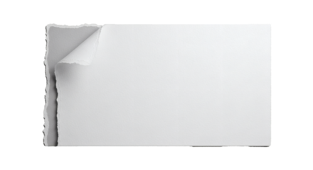 White paper torn page blank sheet texture background material design mockup stationery surface graphic on transparent background