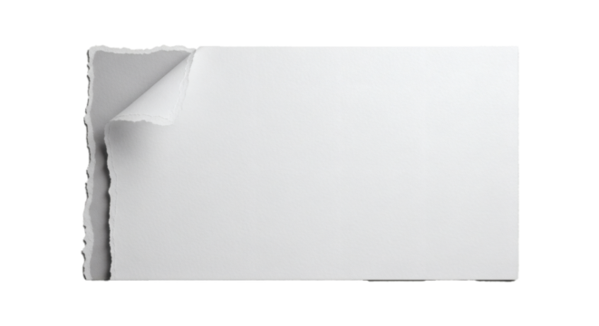 White paper torn page blank sheet texture background material design mockup stationery surface graphic on transparent background - Powered by Adobe