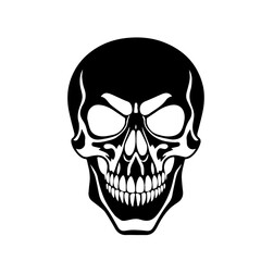 
Black & white vector silhouette of Horror Skull Mask on white background