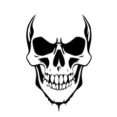 
Black & white vector silhouette of Horror Skull Mask on white background