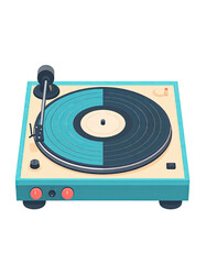 Fototapeta premium Retro vintage record player device for playing vinyl music.